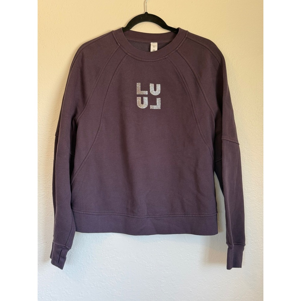 Lululemon Scuba Oversized Hip-Length Pullover Jewelled Logo Purple M/L